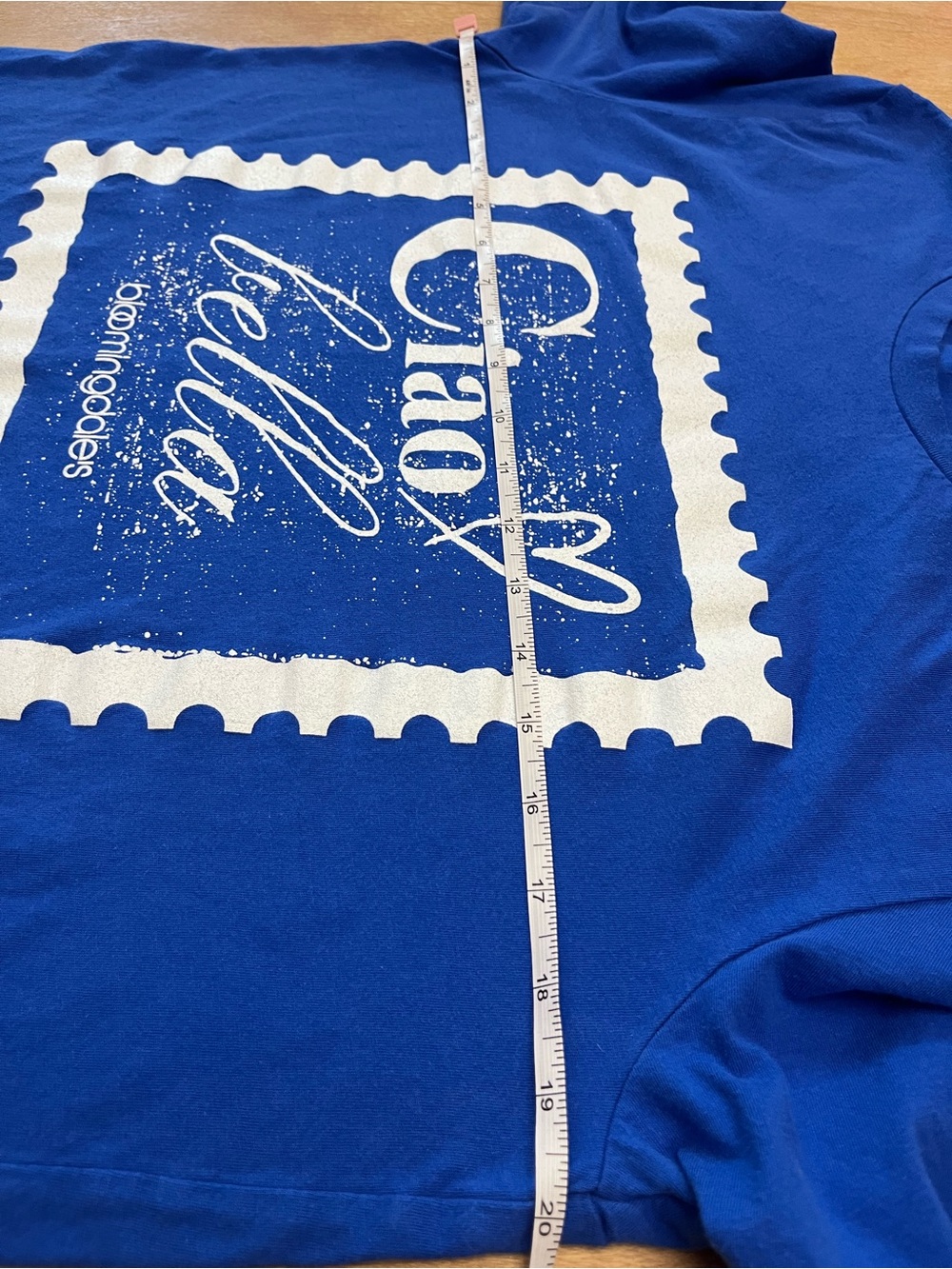Canvas Royal Blue Short Sleeve 'Ciao Bella Bloomingdales' Graphic Tee - Picture 5 of 5